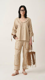 Khaki Jute Co-ord