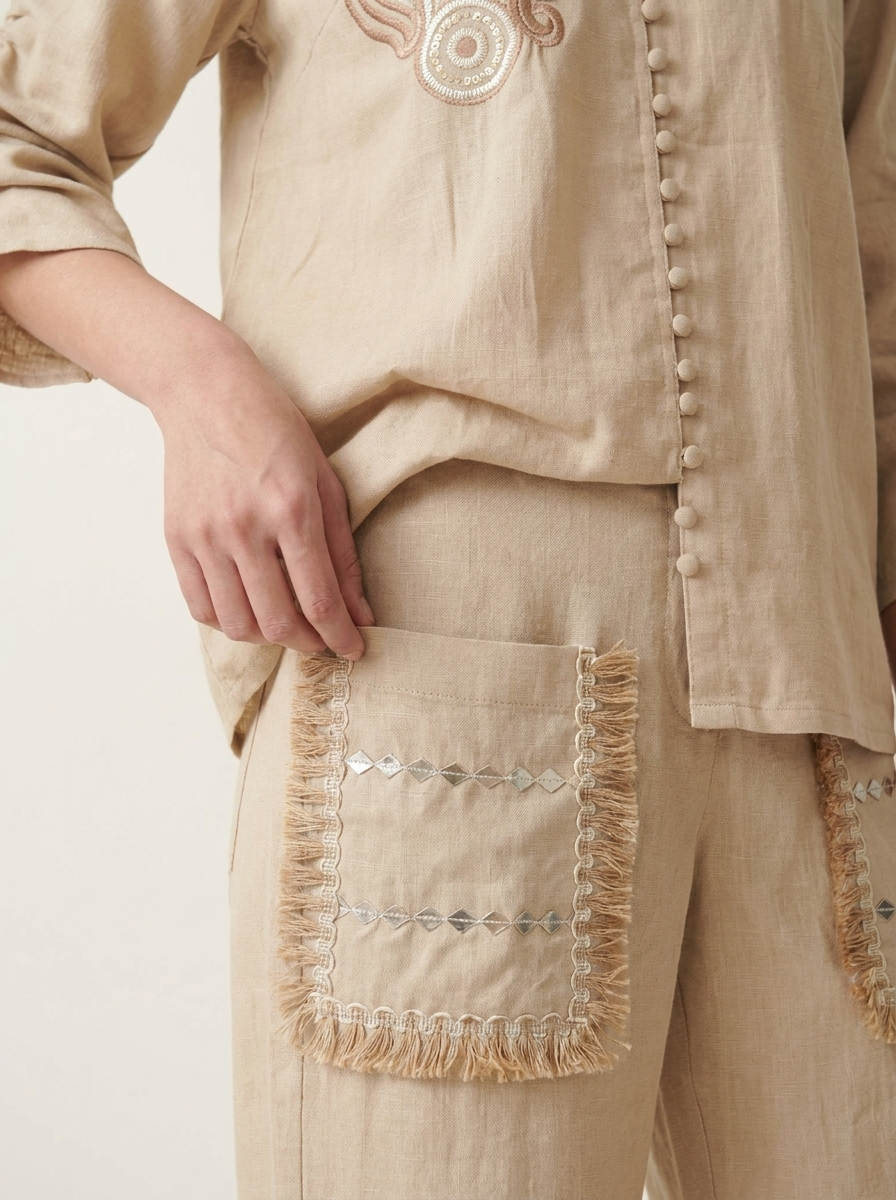 Khaki Jute Co-ord