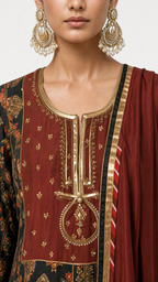 Noir Print Sharara Set