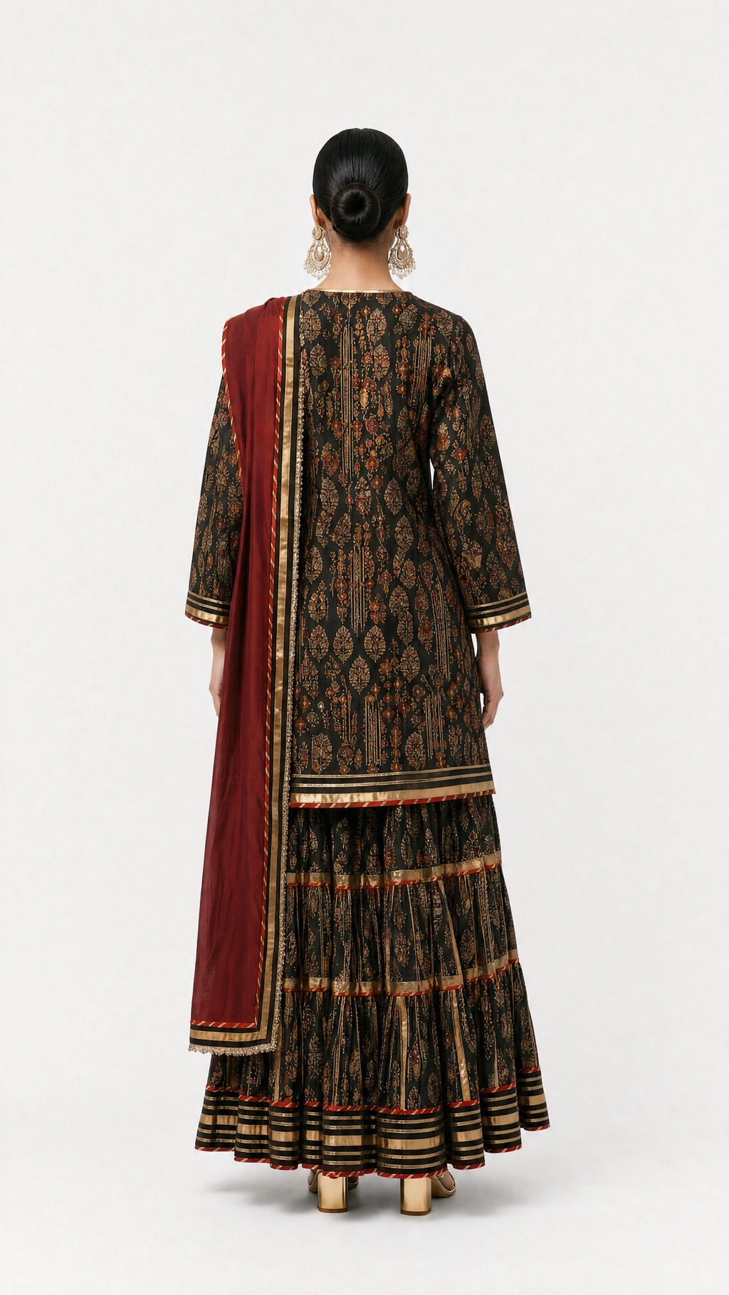 Noir Print Sharara Set