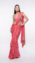 Rani Silver Drape Saree